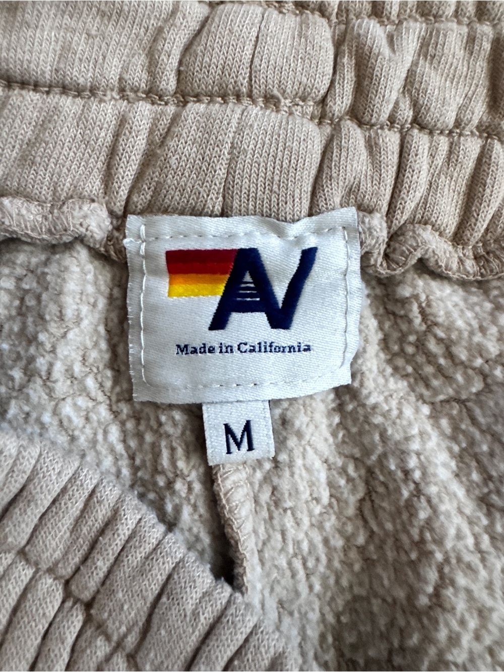 Aviator Nation Beige Terry Shorts with Rainbow Logo - Picture 6 of 8